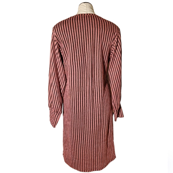 Zara Trafaluc Mauve and Black Vertical Striped Midi Dress Size Medium - Picture 6 of 10